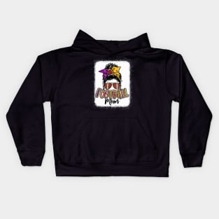 Football Mom Purple and Gold Kids Hoodie